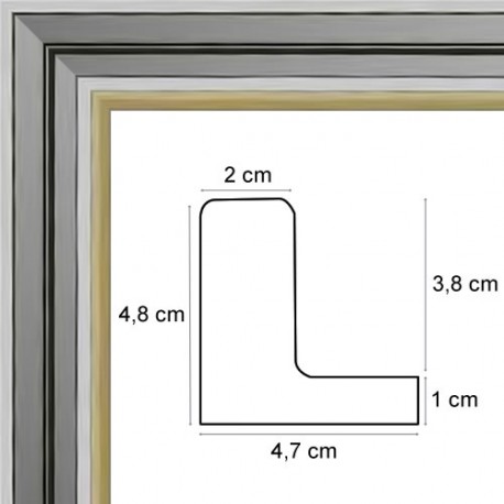 Caisse Américaine Bois en L couleur Chrome Argent