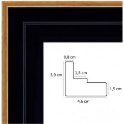 Caisse Américaine Noir Filet Or bord droit