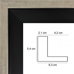 Caisse Américaine en L Noir Filet Argent